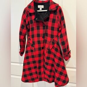 Girls Size 14 buffalo plaid tweed winter coat